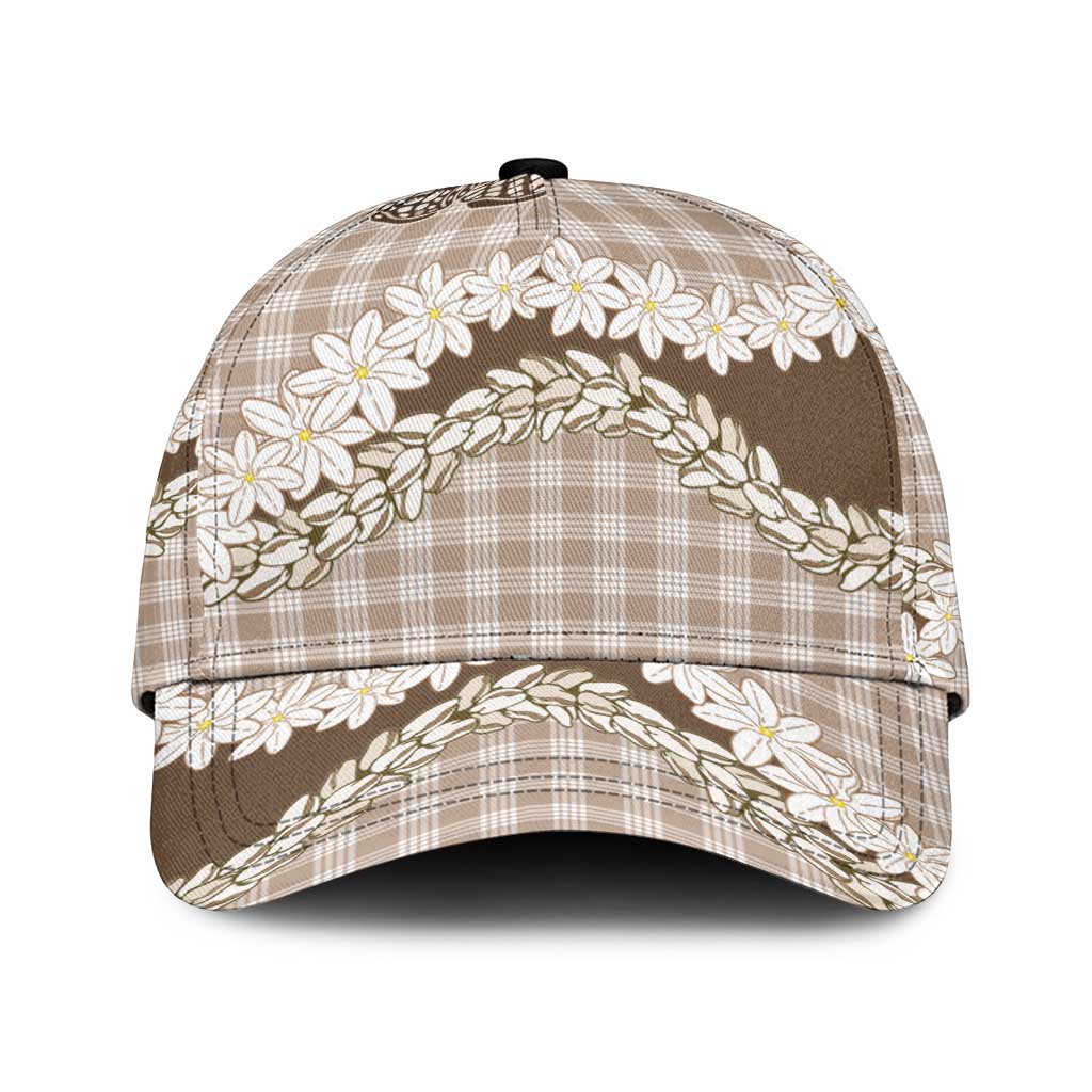 Brown Hawaii Tiare and Shell Lei Classic Cap Hawaiian Palaka Luxury Vibes LT14 Universal Fit Brown - Polynesian Pride