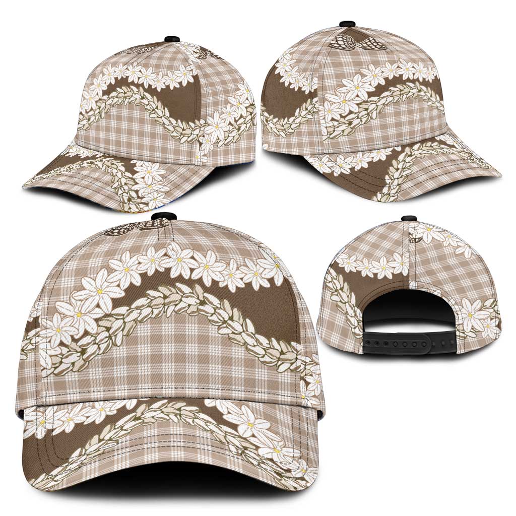 Brown Hawaii Tiare and Shell Lei Classic Cap Hawaiian Palaka Luxury Vibes LT14 - Polynesian Pride