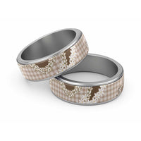 Brown Hawaii Tiare and Shell Lei Classic Ring Hawaiian Palaka Luxury Vibes LT14 Sliver Brown - Polynesian Pride
