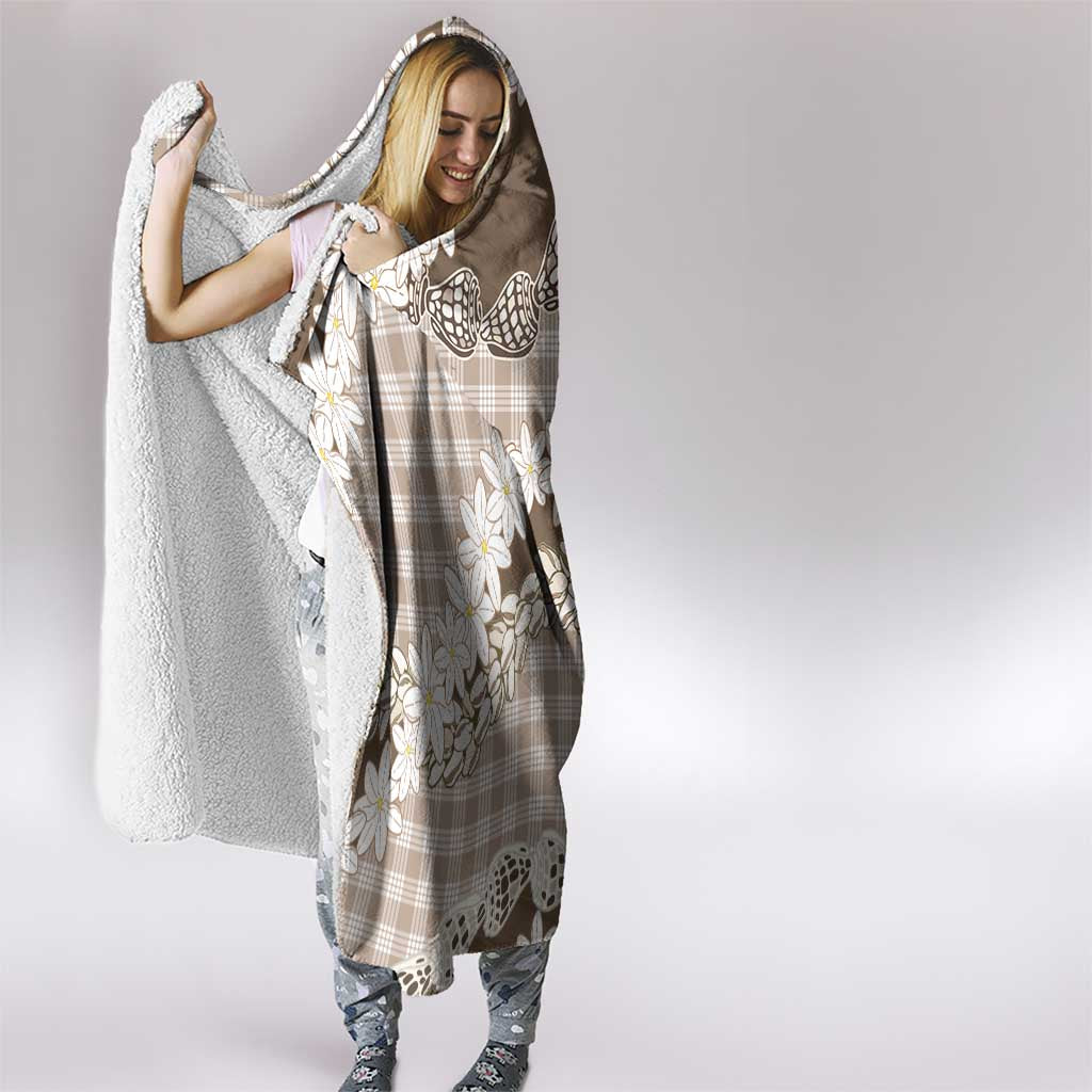 Brown Hawaii Tiare and Shell Lei Hooded Blanket Hawaiian Palaka Luxury Vibes LT14 - Polynesian Pride