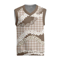 Brown Hawaii Tiare and Shell Lei Christmas Knitted V-Neck Vest Hawaiian Palaka Luxury Vibes - Polynesian Pride