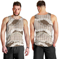 Brown Hawaii Tiare and Shell Lei Men Tank Top Hawaiian Palaka Luxury Vibes LT14 - Polynesian Pride