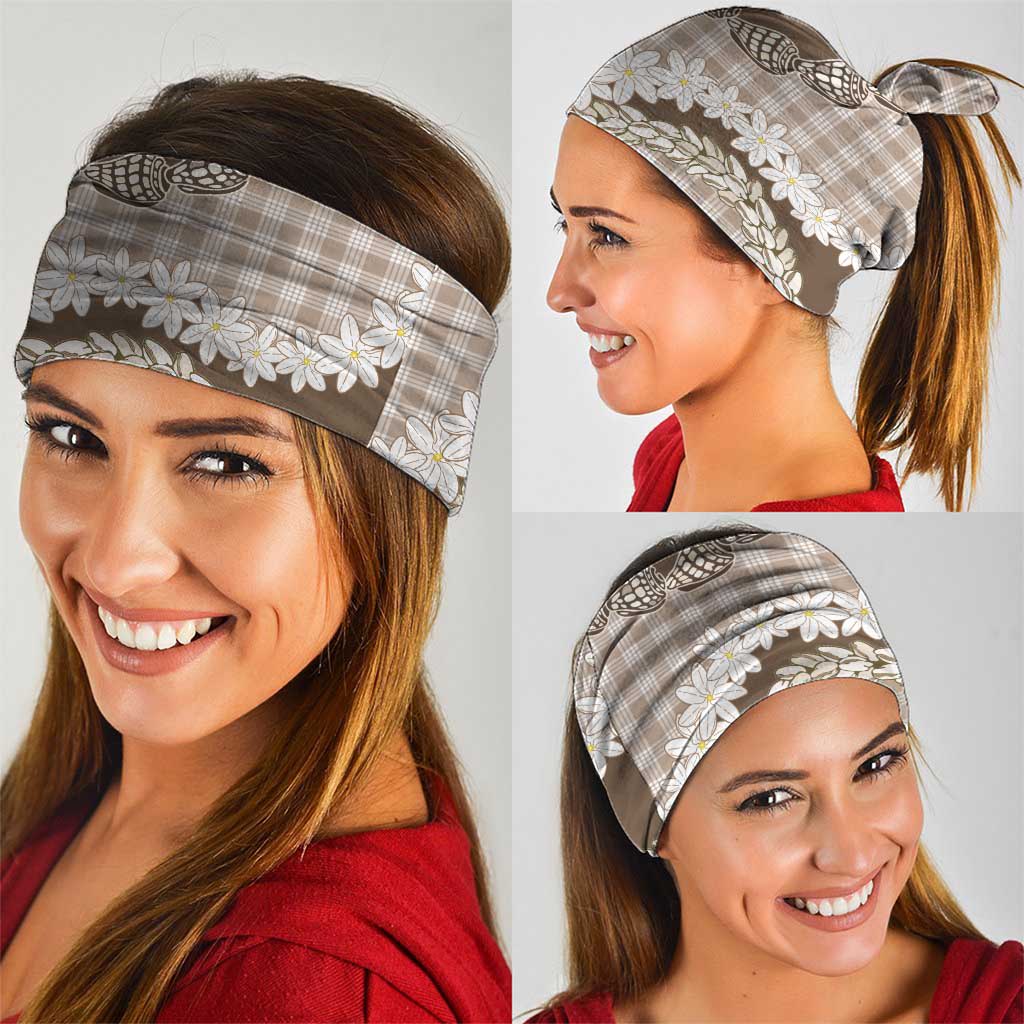 Brown Hawaii Tiare and Shell Lei Neck Gaiter Hawaiian Palaka Luxury Vibes LT14 - Polynesian Pride