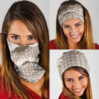 Brown Hawaii Tiare and Shell Lei Neck Gaiter Hawaiian Palaka Luxury Vibes LT14 - Polynesian Pride
