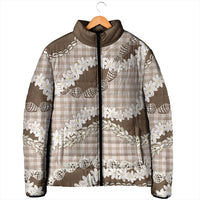 Brown Hawaii Tiare and Shell Lei Padded Jacket Hawaiian Palaka Luxury Vibes LT14 - Polynesian Pride
