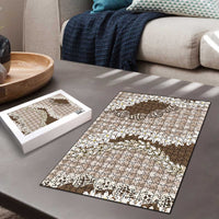 Brown Hawaii Tiare and Shell Lei Puzzle Hawaiian Palaka Luxury Vibes LT14 - Polynesian Pride