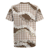 Brown Hawaii Tiare and Shell Lei Rugby Jersey Hawaiian Palaka Luxury Vibes LT14 - Polynesian Pride