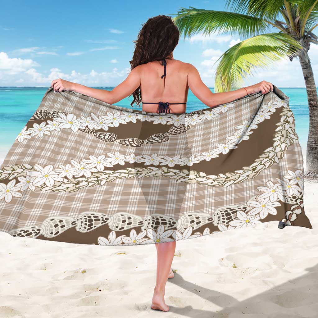 Brown Hawaii Tiare and Shell Lei Sarong Hawaiian Palaka Luxury Vibes - Polynesian Pride