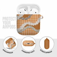 Orange Hawaii Tiare and Shell Lei AirPods Case Hawaiian Palaka Luxury Vibes - Polynesian Pride