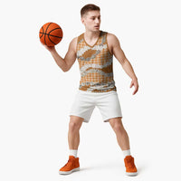Orange Hawaii Tiare and Shell Lei Basketball Jersey Hawaiian Palaka Luxury Vibes LT14 - Polynesian Pride