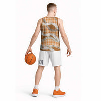 Orange Hawaii Tiare and Shell Lei Basketball Jersey Hawaiian Palaka Luxury Vibes LT14 - Polynesian Pride