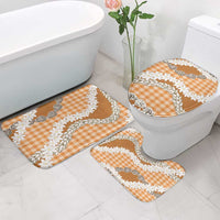 Orange Hawaii Tiare and Shell Lei Bathroom Set Hawaiian Palaka Luxury Vibes - Polynesian Pride
