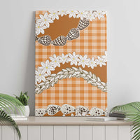 Orange Hawaii Tiare and Shell Lei Canvas Wall Art Hawaiian Palaka Luxury Vibes LT14 - Polynesian Pride