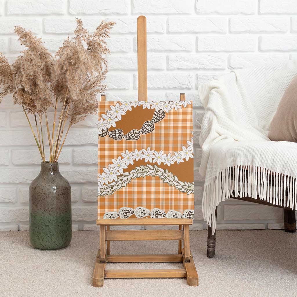 Orange Hawaii Tiare and Shell Lei Canvas Wall Art Hawaiian Palaka Luxury Vibes LT14 - Polynesian Pride