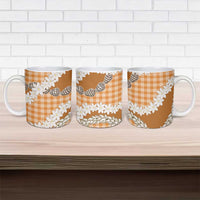 Orange Hawaii Tiare and Shell Lei Ceramic Mug Hawaiian Palaka Luxury Vibes LT14 - Polynesian Pride