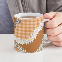 Orange Hawaii Tiare and Shell Lei Ceramic Mug Hawaiian Palaka Luxury Vibes LT14 - Polynesian Pride