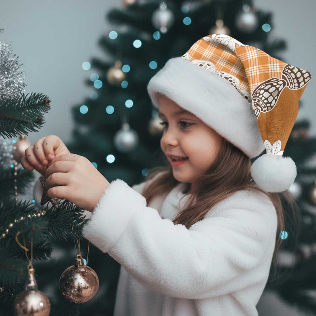 Orange Hawaii Tiare and Shell Lei Christmas Santa Hat Hawaiian Palaka Luxury Vibes - Polynesian Pride