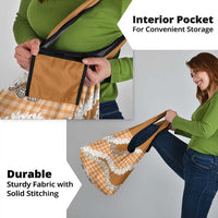 Orange Hawaii Tiare and Shell Lei Grocery Bag Hawaiian Palaka Luxury Vibes - Polynesian Pride