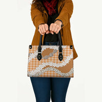 Orange Hawaii Tiare and Shell Lei Leather Bag Hawaiian Palaka Luxury Vibes - Polynesian Pride