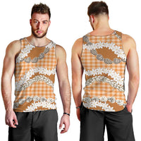 Orange Hawaii Tiare and Shell Lei Men Tank Top Hawaiian Palaka Luxury Vibes LT14 - Polynesian Pride
