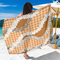 Orange Hawaii Tiare and Shell Lei Sarong Hawaiian Palaka Luxury Vibes - Polynesian Pride