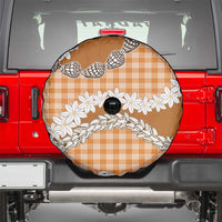 Orange Hawaii Tiare and Shell Lei Spare Tire Cover Hawaiian Palaka Luxury Vibes - Polynesian Pride