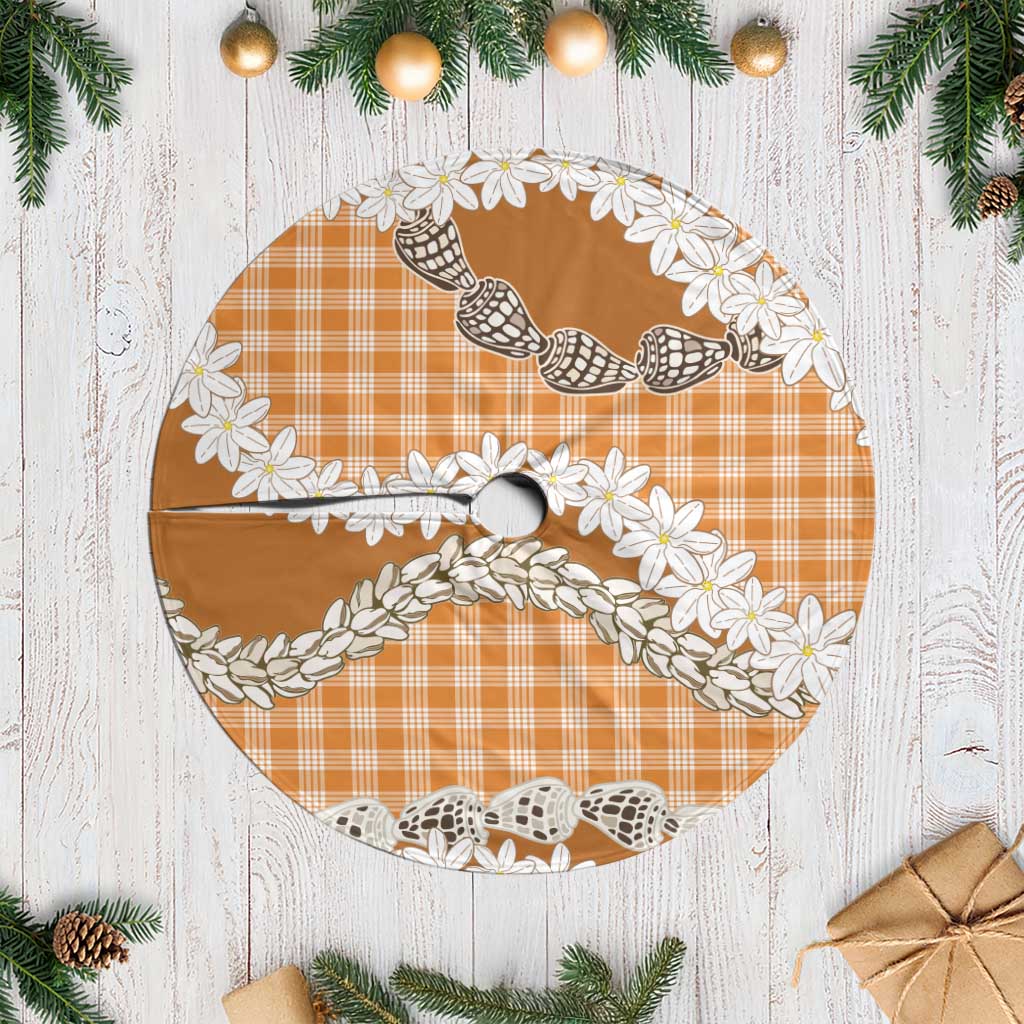 Orange Hawaii Tiare and Shell Lei Tree Skirt Hawaiian Palaka Luxury Vibes LT14 Casual Orange - Polynesian Pride