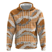 Orange Hawaii Tiare and Shell Lei Zip Hoodie Hawaiian Palaka Luxury Vibes LT14 Pullover Hoodie Orange - Polynesian Pride