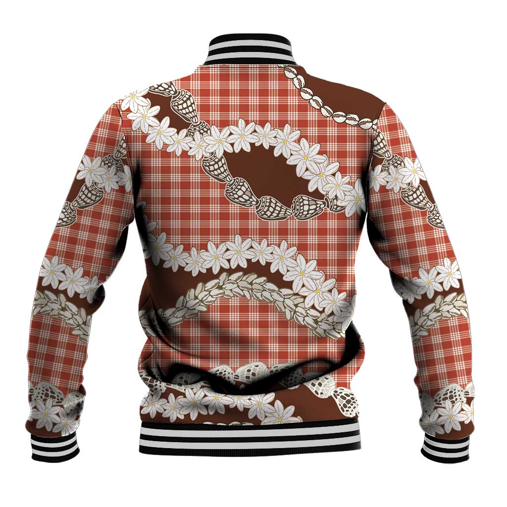 Red Hawaii Tiare and Shell Lei Baseball Jacket Hawaiian Palaka Luxury Vibes LT14 - Polynesian Pride