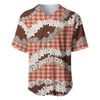 Red Hawaii Tiare and Shell Lei Baseball Jersey Hawaiian Palaka Luxury Vibes - Polynesian Pride