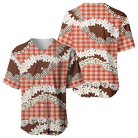 Red Hawaii Tiare and Shell Lei Baseball Jersey Hawaiian Palaka Luxury Vibes - Polynesian Pride