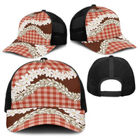 Red Hawaii Tiare and Shell Lei Baseball Net Cap Hawaiian Palaka Luxury Vibes LT14 - Polynesian Pride