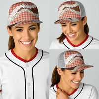 Red Hawaii Tiare and Shell Lei Baseball Net Cap Hawaiian Palaka Luxury Vibes LT14 - Polynesian Pride