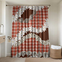 Red Hawaii Tiare and Shell Lei Bathroom Set Hawaiian Palaka Luxury Vibes - Polynesian Pride