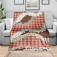 Red Hawaii Tiare and Shell Lei Blanket Hawaiian Palaka Luxury Vibes - Polynesian Pride