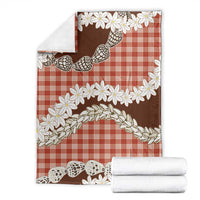 Red Hawaii Tiare and Shell Lei Blanket Hawaiian Palaka Luxury Vibes - Polynesian Pride