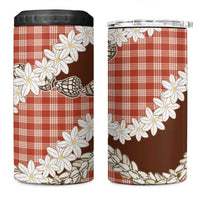 Red Hawaii Tiare and Shell Lei 4 in 1 Can Cooler Tumbler Hawaiian Palaka Luxury Vibes - Polynesian Pride