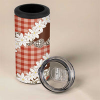 Red Hawaii Tiare and Shell Lei 4 in 1 Can Cooler Tumbler Hawaiian Palaka Luxury Vibes - Polynesian Pride