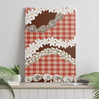 Red Hawaii Tiare and Shell Lei Canvas Wall Art Hawaiian Palaka Luxury Vibes LT14 - Polynesian Pride