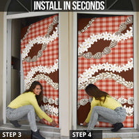 Red Hawaii Tiare and Shell Lei Door Cover Hawaiian Palaka Luxury Vibes LT14 - Polynesian Pride