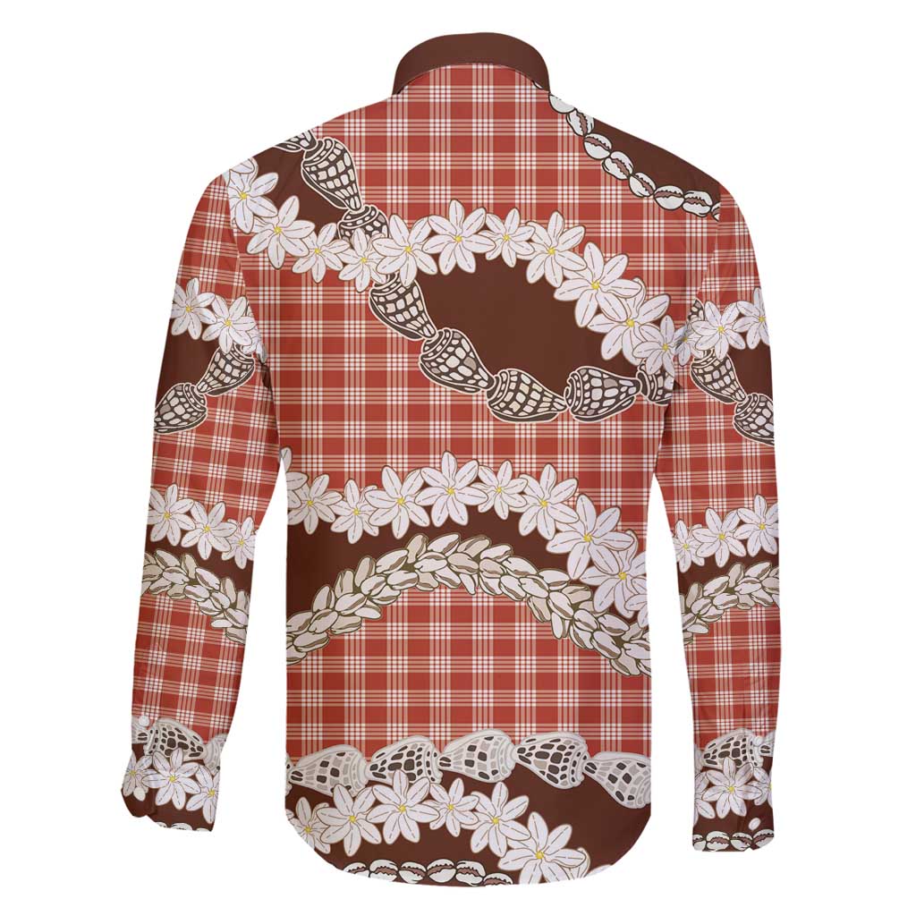 Red Hawaii Tiare and Shell Lei Family Matching Off Shoulder Short Dress and Hawaiian Shirt Hawaiian Palaka Luxury Vibes - Polynesian Pride