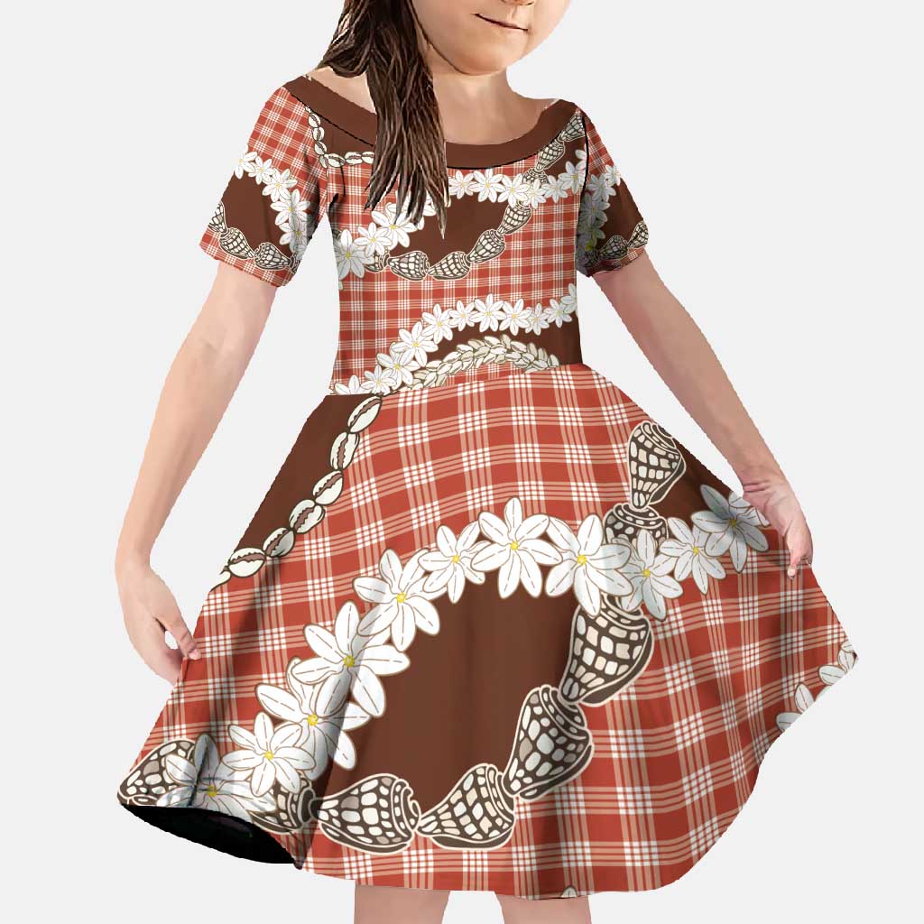 Red Hawaii Tiare and Shell Lei Family Matching Tank Maxi Dress and Hawaiian Shirt Hawaiian Palaka Luxury Vibes - Polynesian Pride