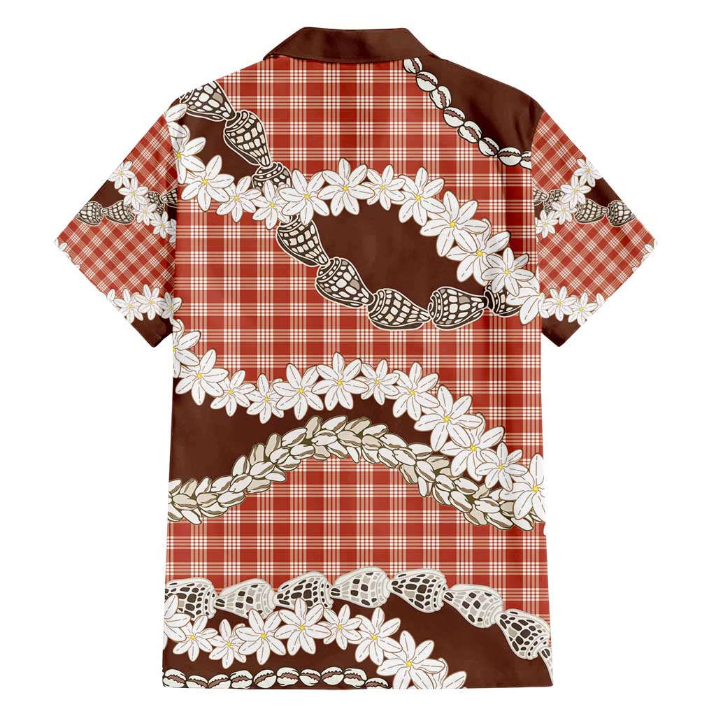 Red Hawaii Tiare and Shell Lei Family Matching Tank Maxi Dress and Hawaiian Shirt Hawaiian Palaka Luxury Vibes - Polynesian Pride