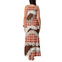 Red Hawaii Tiare and Shell Lei Family Matching Tank Maxi Dress and Hawaiian Shirt Hawaiian Palaka Luxury Vibes - Polynesian Pride