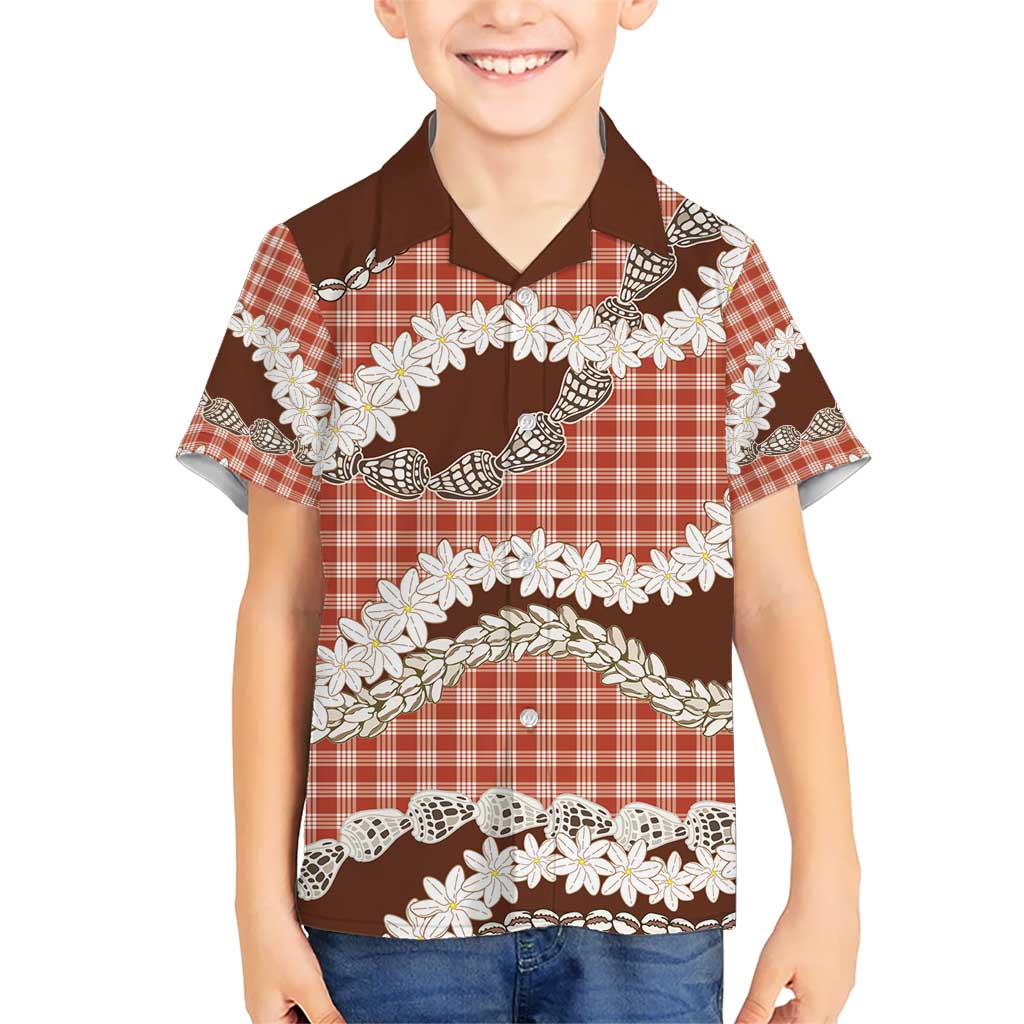 Red Hawaii Tiare and Shell Lei Hawaiian Shirt Hawaiian Palaka Luxury Vibes - Polynesian Pride