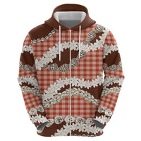 Red Hawaii Tiare and Shell Lei Hoodie Hawaiian Palaka Luxury Vibes - Polynesian Pride