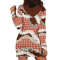 Red Hawaii Tiare and Shell Lei Hoodie Dress Hawaiian Palaka Luxury Vibes - Polynesian Pride