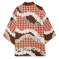 Red Hawaii Tiare and Shell Lei Kimono Hawaiian Palaka Luxury Vibes - Polynesian Pride