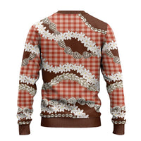 Red Hawaii Tiare and Shell Lei Ugly Christmas Sweater Hawaiian Palaka Luxury Vibes - Polynesian Pride