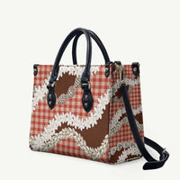 Red Hawaii Tiare and Shell Lei Leather Bag Hawaiian Palaka Luxury Vibes - Polynesian Pride